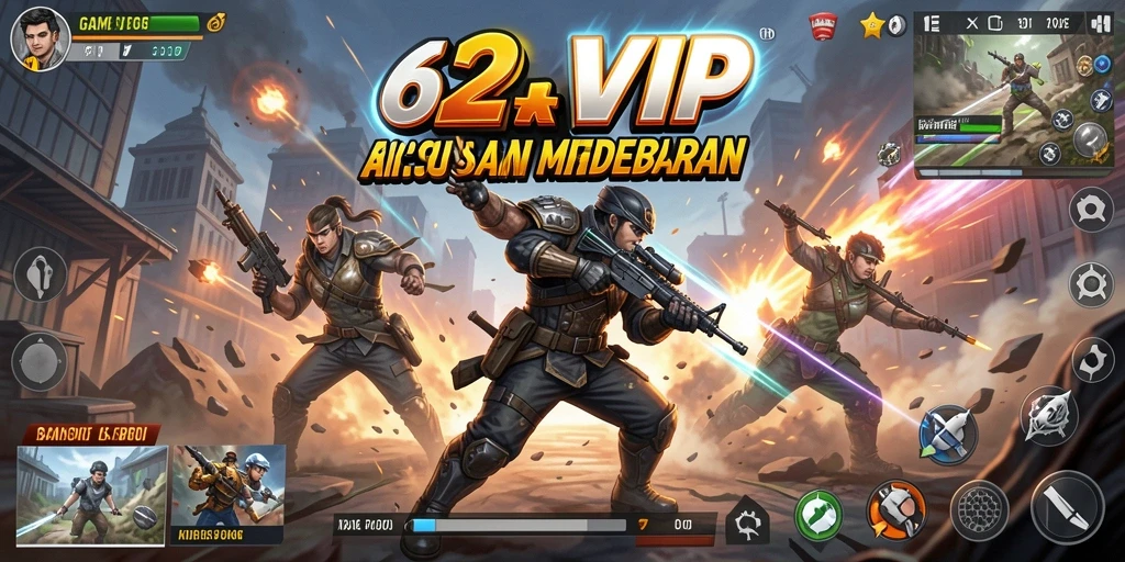 Tampilan seru dari gameplay 62VIP yang mendebarkan.