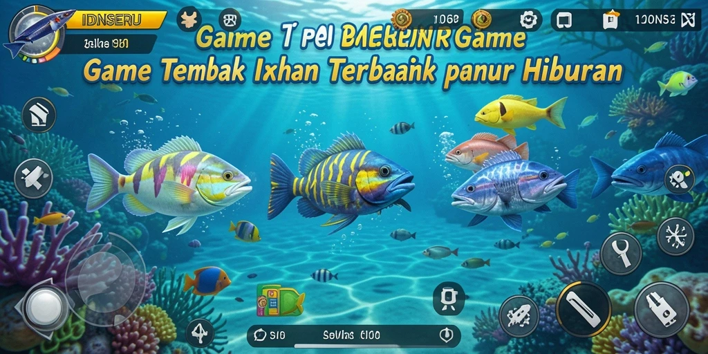 Tampilan gameplay seru dari IDNSERU saat menembak ikan.