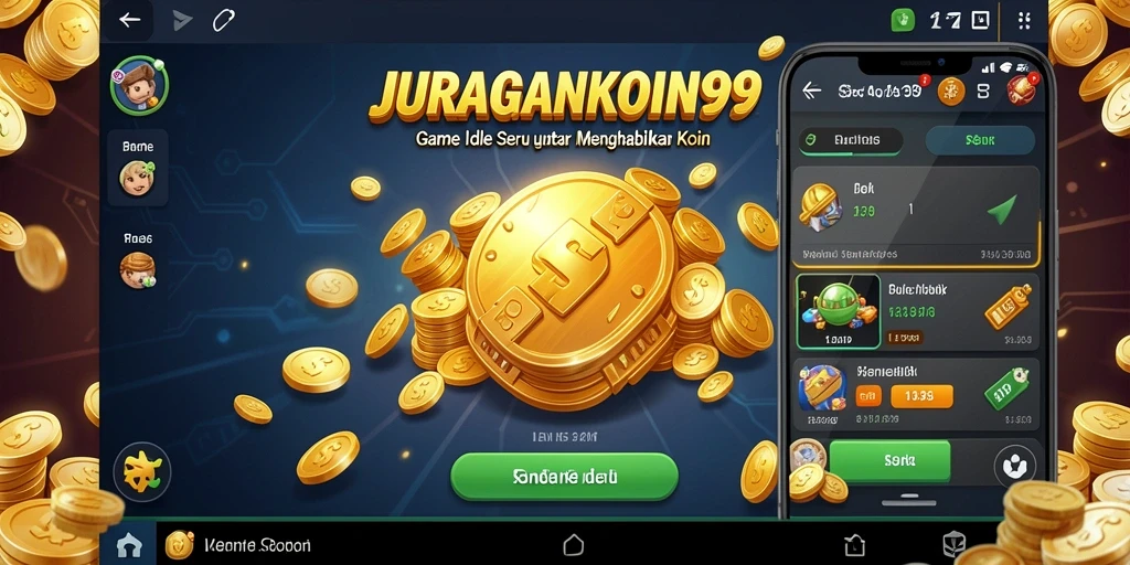 Tampilan gameplay seru di JURAGANKOIN99 dengan koin yang terus bertambah.