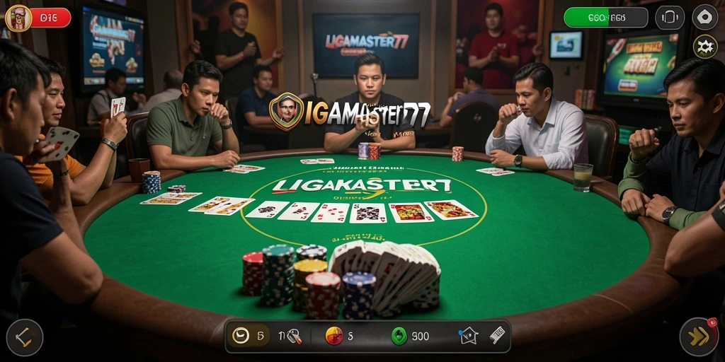 Tampilan menarik saat bermain poker di LIGAMASTER77.