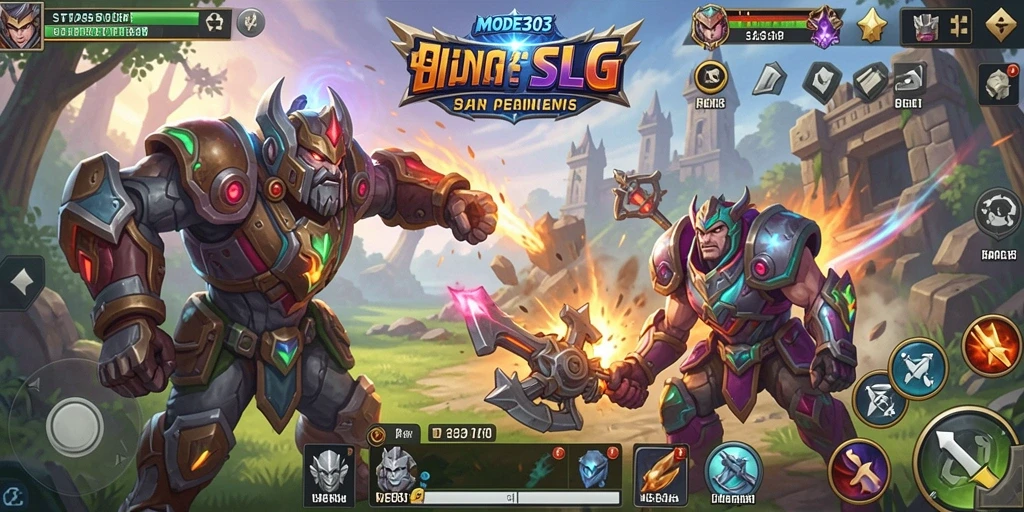Screenshot utama MODE303 menampilkan pertempuran strategis yang mendebarkan.