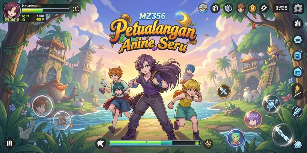 Screenshot MZ356 menampilkan pertempuran seru dengan karakter anime ikonik.