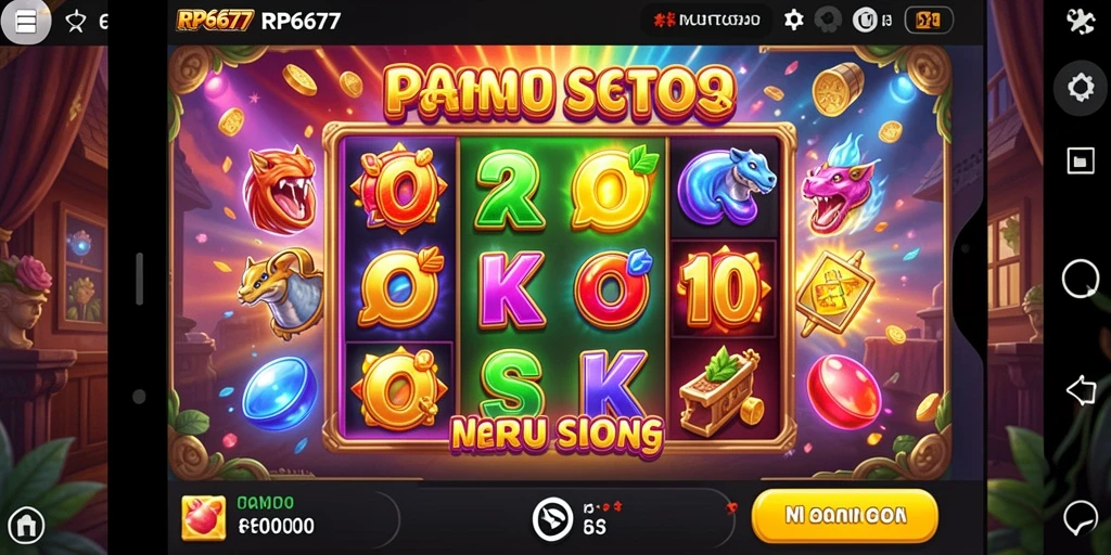 Tampilan gameplay seru dari RP6677 dengan berbagai tema slot.