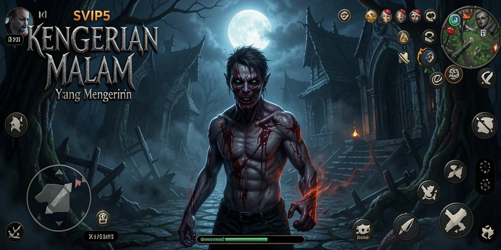 Tampilan gameplay menegangkan dari SVIP5 dengan suasana horor yang mencekam.