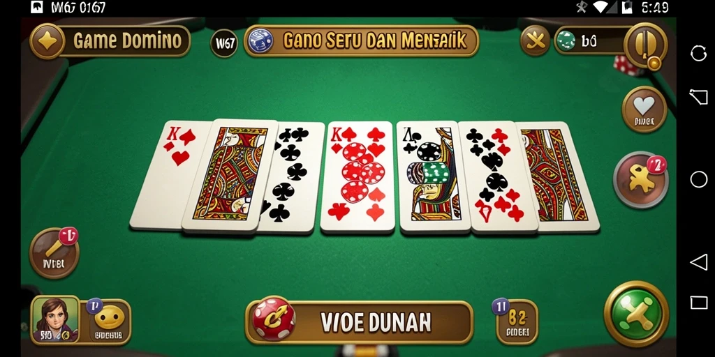 Screenshot gameplay W67 yang menampilkan aksi seru permainan Domino.